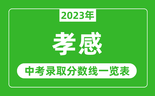 2023年孝感中考录取分数线,孝感市各高中录取分数线一览表