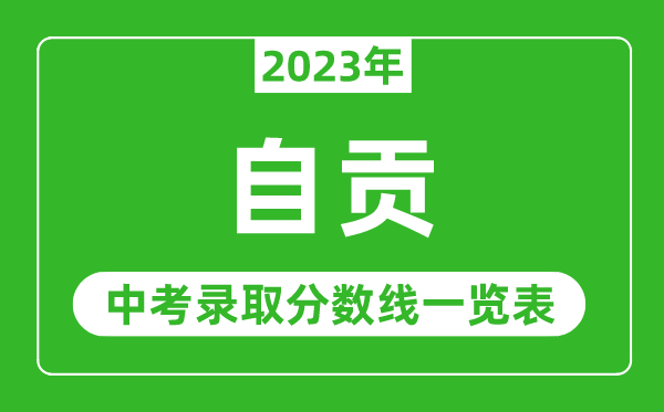 2023年自贡中考录取分数线,自贡市各高中录取分数线一览表