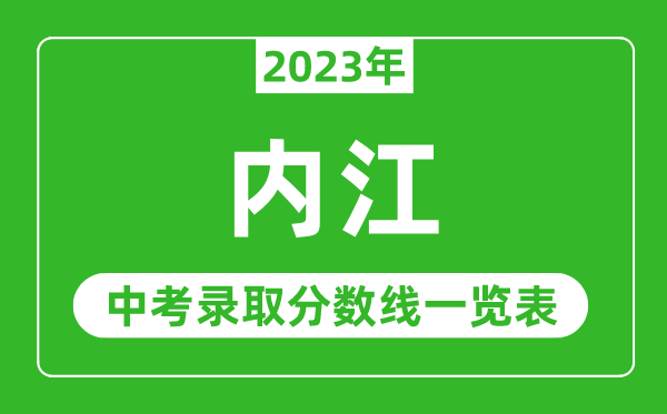 2023年内江中考录取分数线,内江市各高中录取分数线一览表