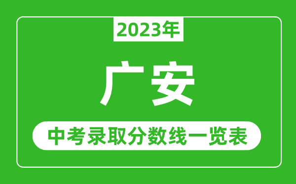 2023年广安中考录取分数线,广安市各高中录取分数线一览表