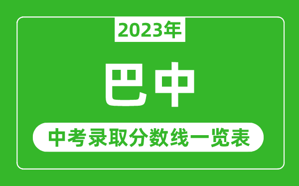 2023年巴中中考录取分数线,巴中市各高中录取分数线一览表