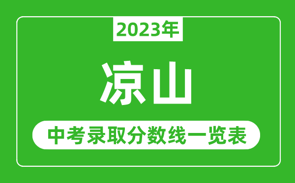 2023年凉山中考录取分数线,凉山市各高中录取分数线一览表