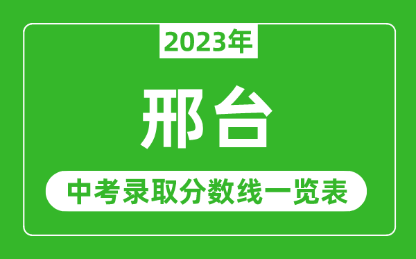 2023年邢台中考录取分数线,邢台市各高中录取分数线一览表