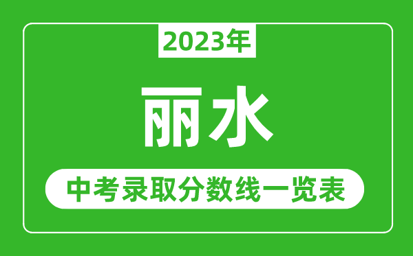 2023年丽水中考录取分数线,丽水市各高中录取分数线一览表