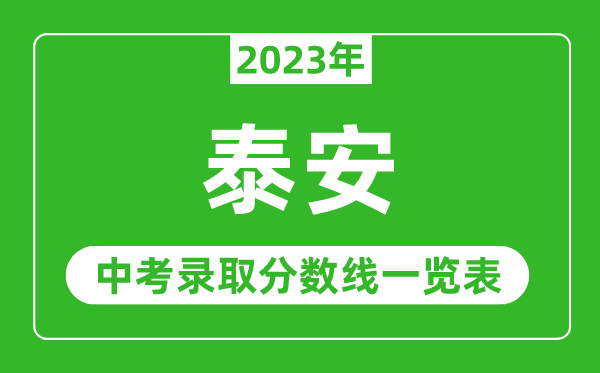 2023年泰安中考录取分数线,泰安市各高中录取分数线一览表