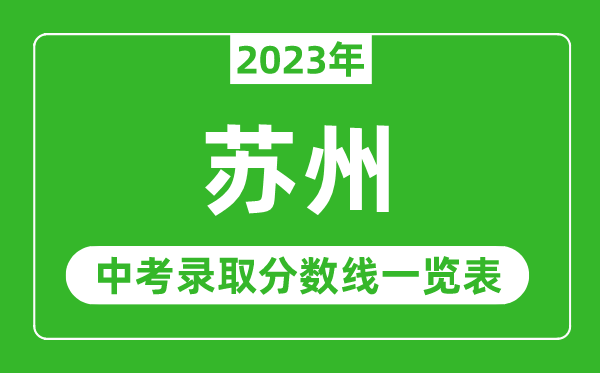 2023年苏州中考录取分数线,苏州市各高中录取分数线一览表