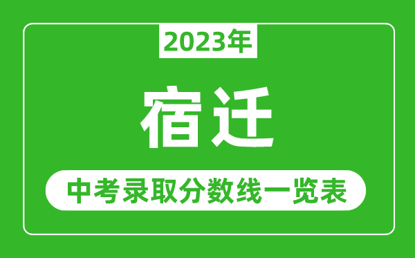 2023年宿迁中考录取分数线,宿迁市各高中录取分数线一览表