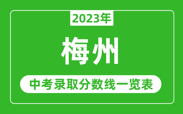 2023年梅州中考录取分数线,梅州市各高中录取分数线一览表