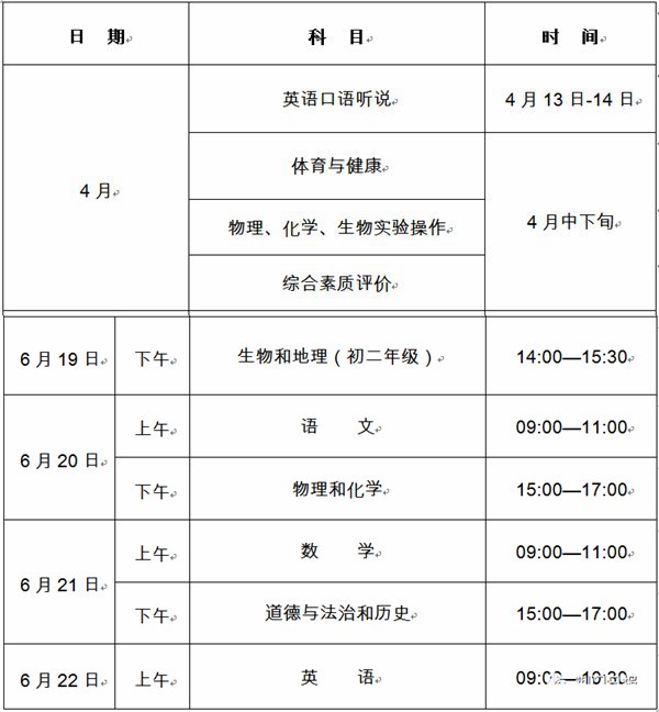 2023年湖北中考时间,湖北中考时间各科具体时间安排表