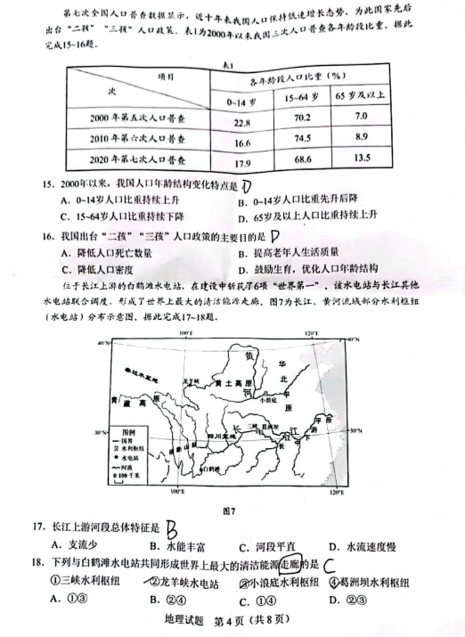 2023年汕头市中考地理试卷真题及答案