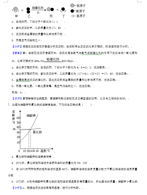 2023年威海市中考化学试卷真题及答案