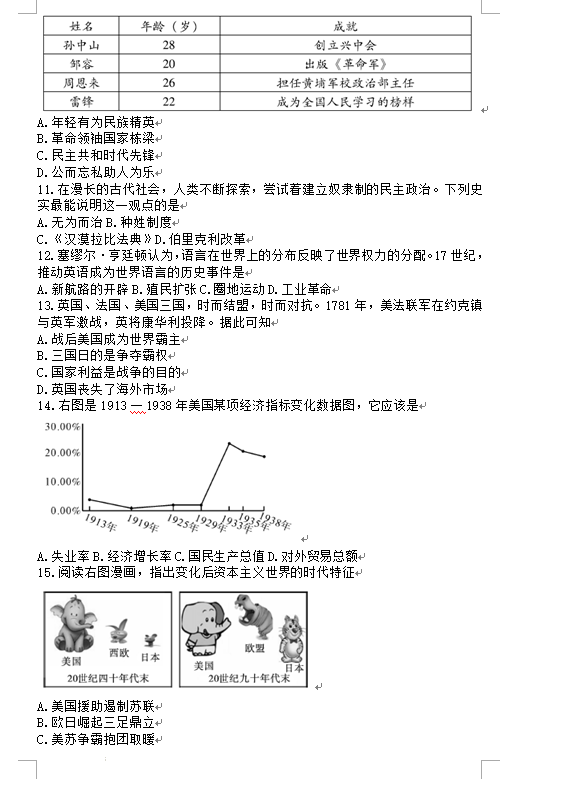 2023年绵阳市中考道德与法治试卷真题及答案