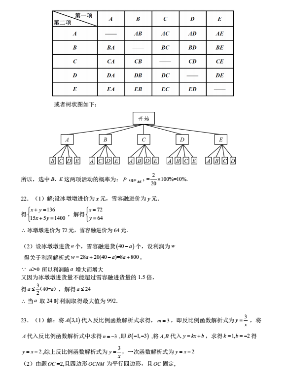 2023年衡阳市中考数学试卷真题及答案