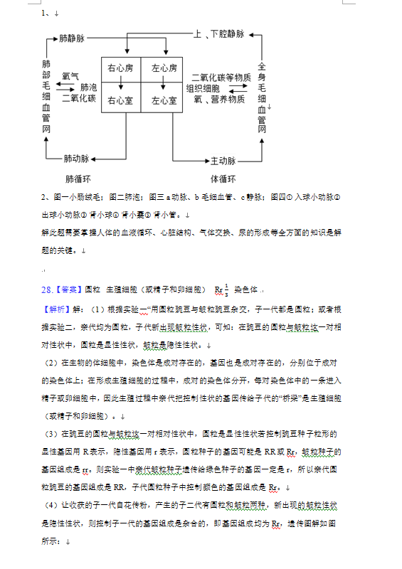 2023年常德市中考生物试卷真题及答案