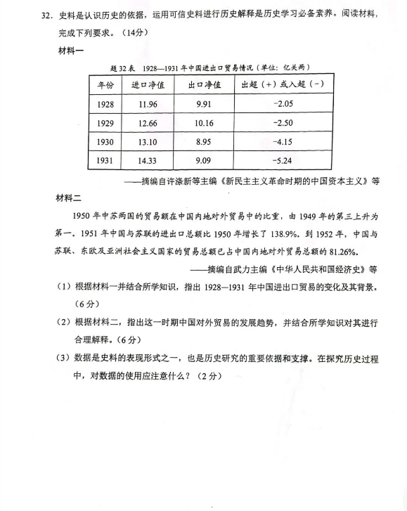 2023年阳江中考历史试卷真题及答案