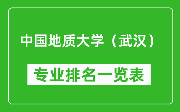 中国地质大学（武汉）专业排名一览表,哪些专业比较好