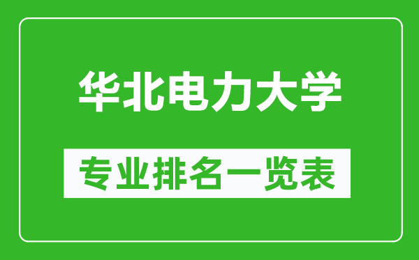 华北电力大学专业排名一览表,华北电力大学哪些专业比较好