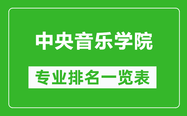 中央音乐学院专业排名一览表,中央音乐学院哪些专业比较好