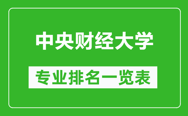 中央财经大学专业排名一览表,中央财经大学哪些专业比较好