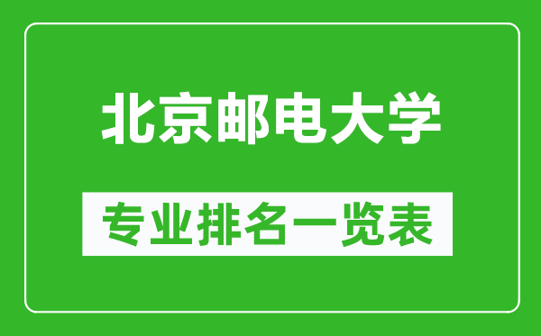 北京邮电大学专业排名一览表,北京邮电大学哪些专业比较好