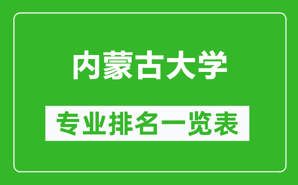 内蒙古大学专业排名一览表,内蒙古大学哪些专业比较好