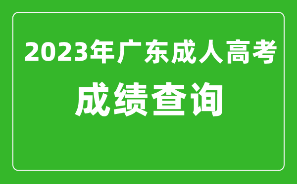 2023年广东成人高考成绩查询系统入口,广东成考查分网站