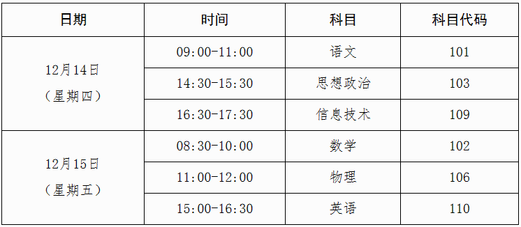 2024年广西普高学业水平考试具体时间安排