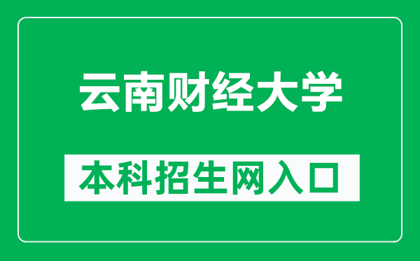 云南财经大学本科招生网网址（http://bkzsb.ynufe.cloud/）