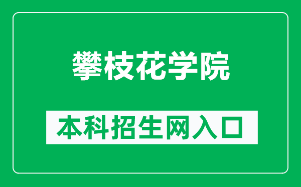 攀枝花学院本科招生网网址（https://zsw.pzhu.cn/）