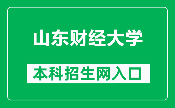 山东财经大学本科招生网网址（https://zhaosheng.sdufe.edu.cn/）