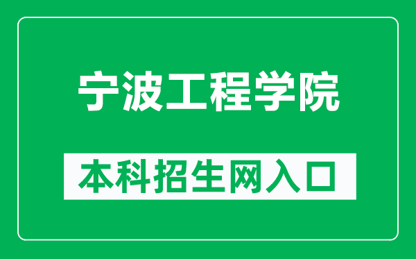 宁波工程学院本科招生网网址（https://zs.nbut.edu.cn/）