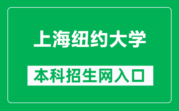 上海纽约大学本科招生网网址（https://shanghai.nyu.edu/cn/zsb）