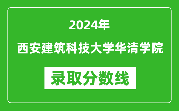 西安建筑科技大学华清学院录取分数线2024年是多少分(附各省录取最低分)