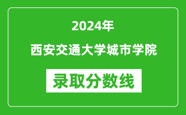 西安交通大学城市学院录取分数线2024年是多少分(附各省录取最低分)