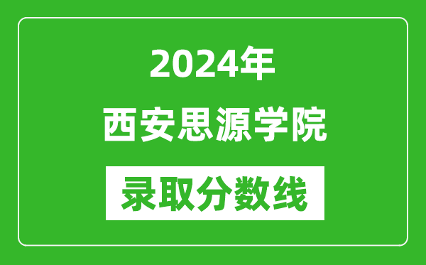 西安思源学院录取分数线2024年是多少分(附各省录取最低分)