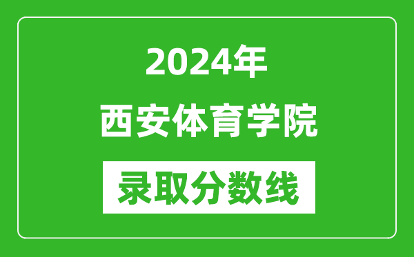 西安体育学院录取分数线2024年是多少分(附各省录取最低分)