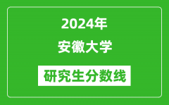 2024年安徽大学研究生分数线一览表（含2023年历年）