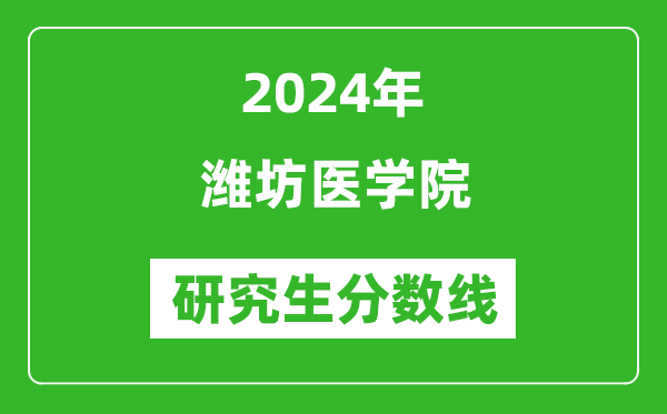 2024年潍坊医学院研究生分数线一览表（含2023年历年）