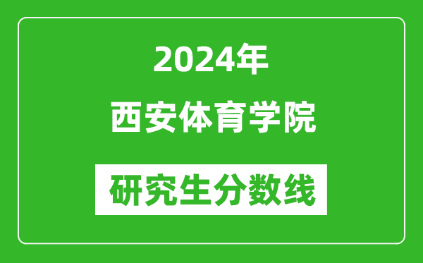 2024年西安体育学院研究生分数线一览表（含2023年历年）