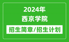 2024年西京学院研究生招生简章及各专业招生计划人数