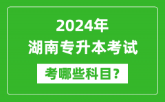 2024年湖南专升本需要考哪些科目？