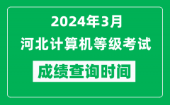 2024年3月河北计算机等级考试成绩查询时间是什么时候？