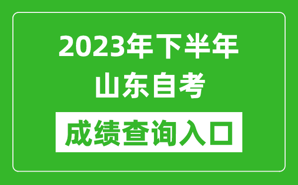 2023年下半年山东自考成绩查询入口网址（https://www.sdzk.cn/）