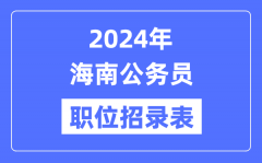 2024年海南公务员职位招录表_海南公务员报考岗位表