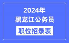 2024年黑龙江公务员职位招录表_黑龙江公务员报考岗位表