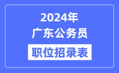 2024年广东公务员职位招录表_广东公务员报考岗位表