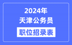 2024年天津公务员职位招录表_天津公务员报考岗位表