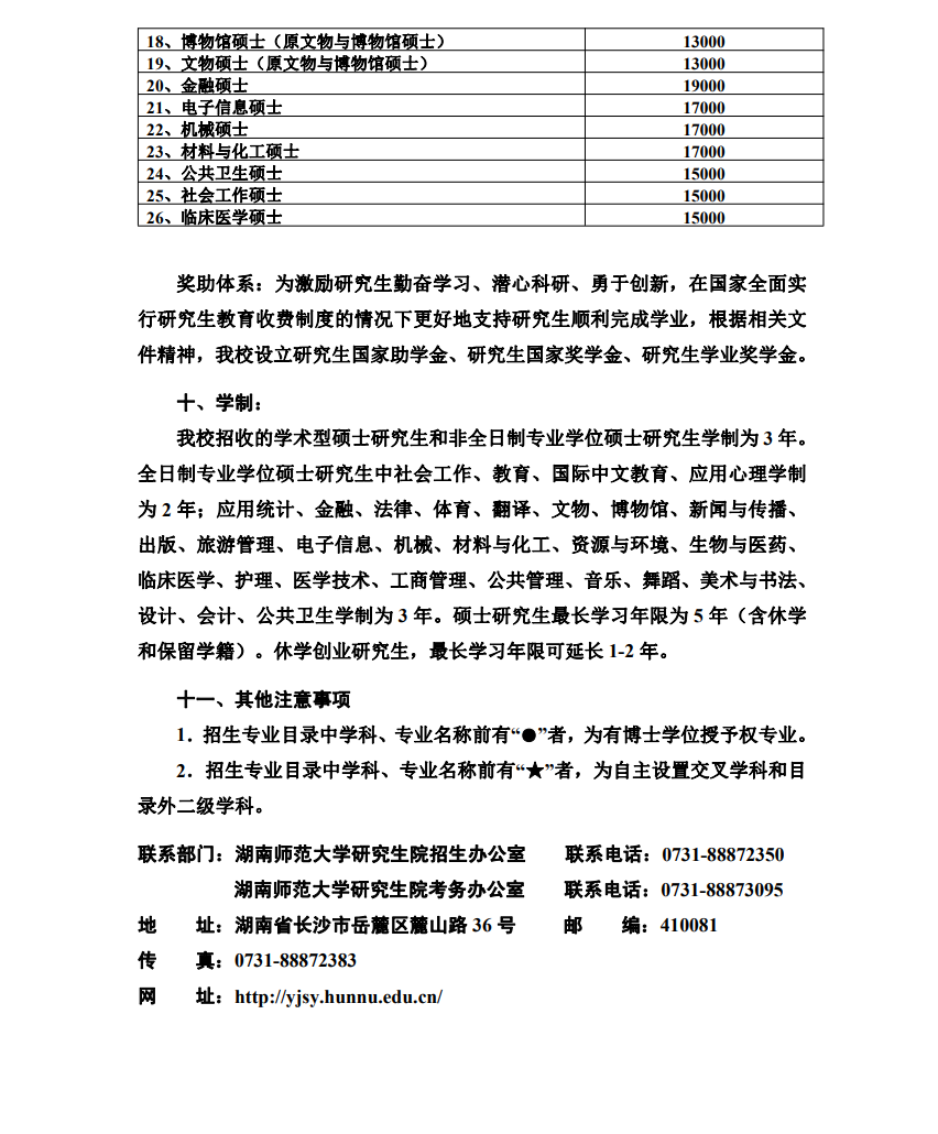 2024年湖南师范大学研究生招生简章及各专业招生计划人数