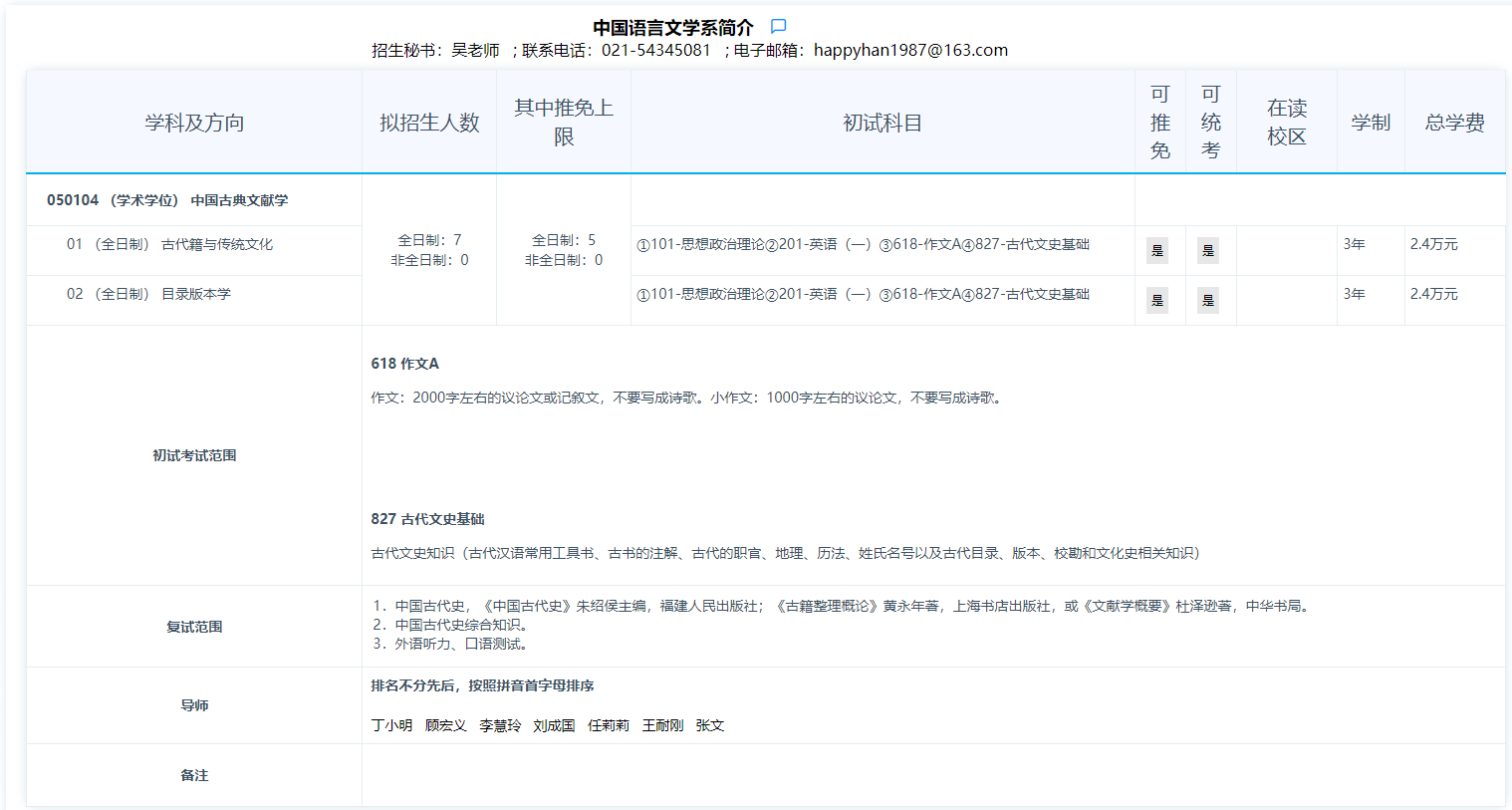 2024年华东师范大学研究生招生简章及各专业招生计划人数