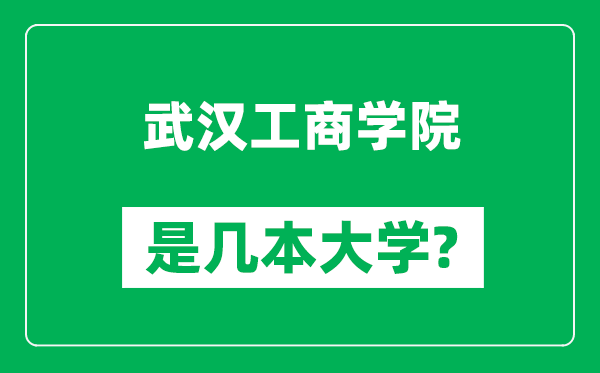 武汉工商学院是几本大学,武汉工商学院是一本还是二本？